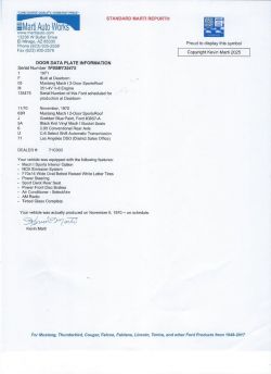 1973 Ford Mustang Mach 1 Fastback V8 Auto